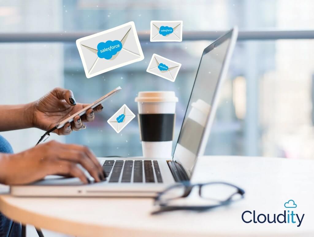 Graphic showing sending emails in marketing automation tool – Salesforce Marketing Cloud