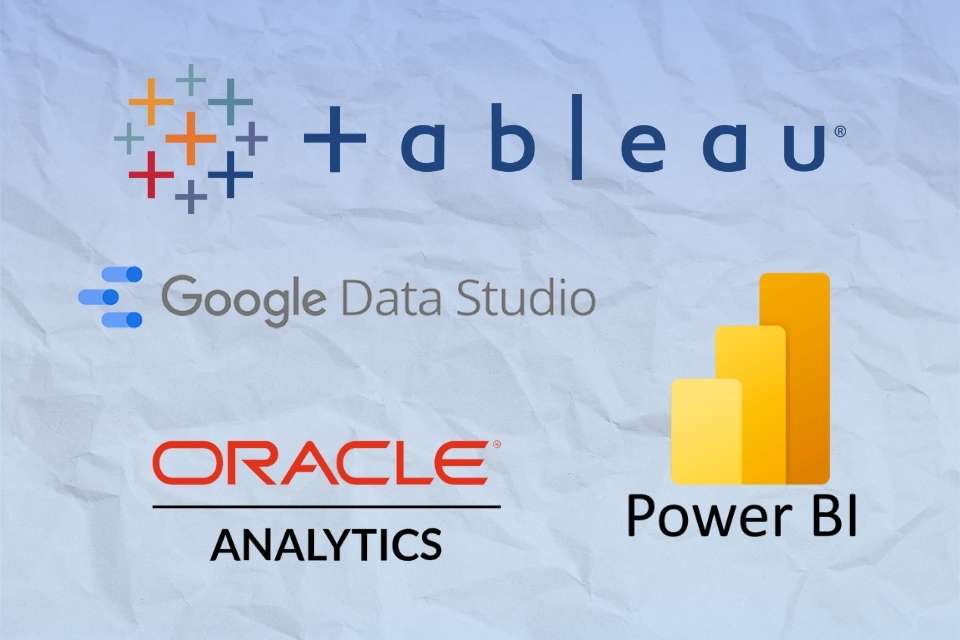 Logos of analytics and data visualization solutions

